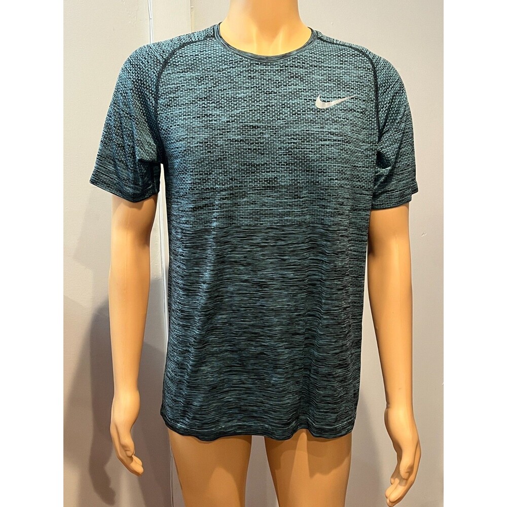 Nike Dri-Fit Knit Running Blue Fireworks T-Sshirt 833562_387 (M) (Very Good)
